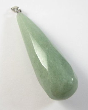 1438 - Pandantiv aventurin verde, fatetat, 61x20mm