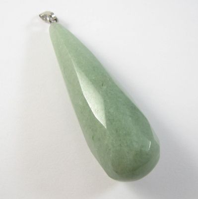 1438 - Pandantiv aventurin verde, fatetat, 61x20mm
