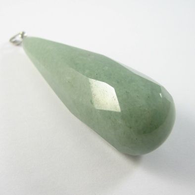 1438 - Pandantiv aventurin verde, fatetat, 61x20mm