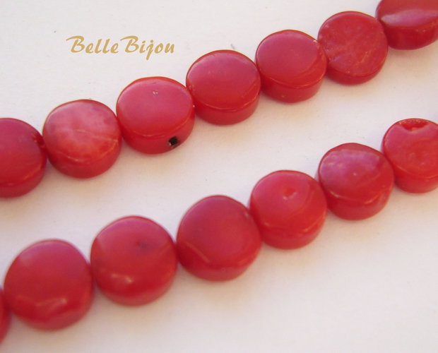 Coral rosu disc aprox 6x3 mm