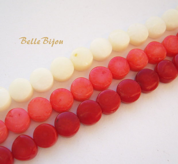 Coral alb disc aprox 6x3 mm