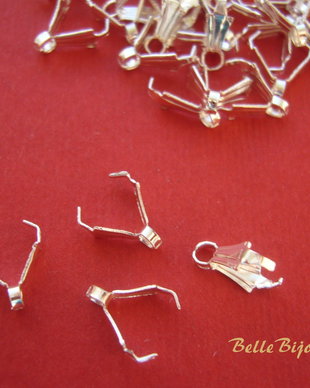 Gheruta agatatoare 4x8 mm, argintie (10 bucati)