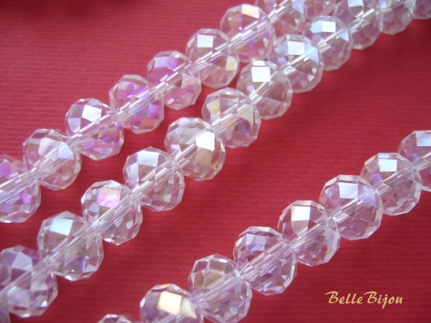 Cristale sticla 10x7 mm cristal clear cu efect AB