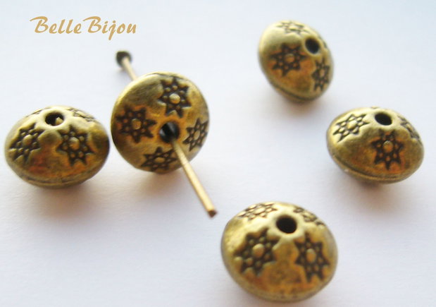 Margica biconica finisaj bronz 10x7 mm