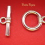 Inchizatoare toggle argintiu satinat 17x13 mm cu 19x7 mm