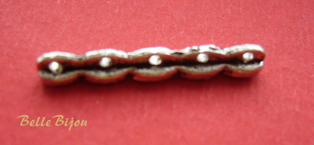 Conector multisir cu 5 gauri, argintiu antichizat 23x3x3 mm