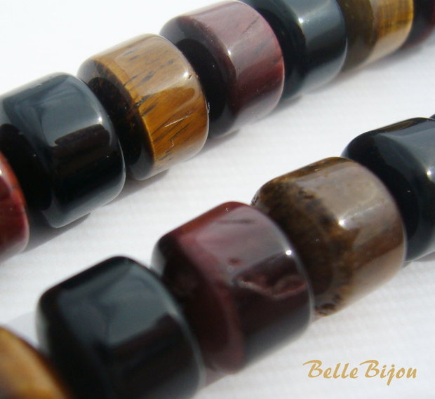 Mix rondele din ochi de tigru, ochi de taur si ochi de soim de diametru aprox 10 mm si grosime aprox 8 mm