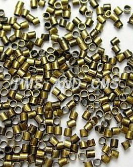 Crimp tub, bronz antichizat, 2.5x2.5mm