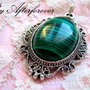 925 sterling silver ANTIQUE MALACHIT-rezervat!