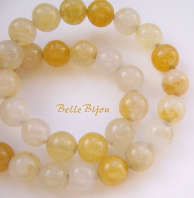 Agate alb-galbene 8 mm