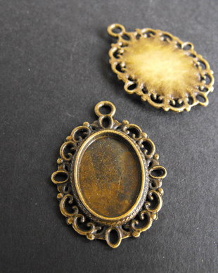 BAZA PT. CABOCHON BRONZ - 33 X 24 MM