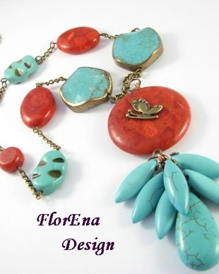 Coral si turcoaz # F0597