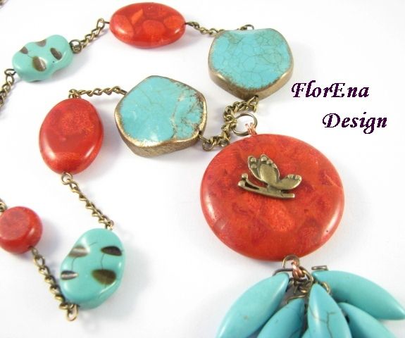 Coral si turcoaz # F0597