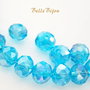 Cristale sticla 10x8 mm turcoaz cu efect AB