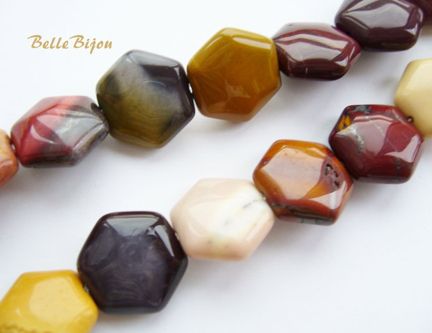 Hexagon din jasper mookaite 12.5x12.5x6 mm