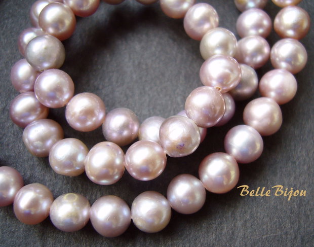 Perle de cultura roz-violet cu reflexe de 5.5 mm