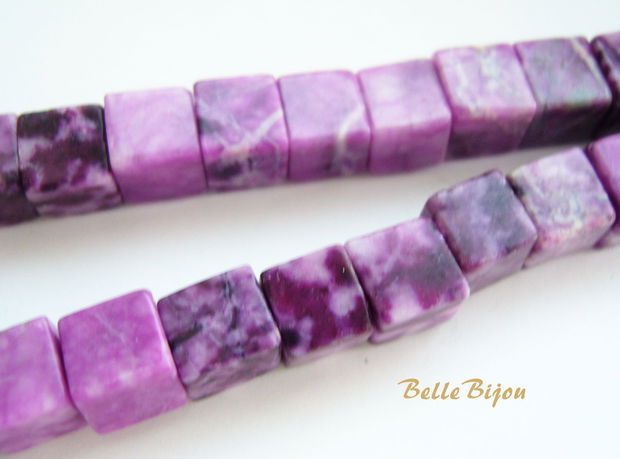 Agate purple crazy lace cub 6.5x6.5 mm