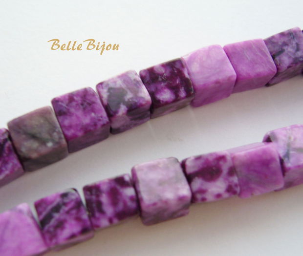 Agate purple crazy lace cub 6.5x6.5 mm