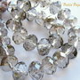 Cristale sticla gri 12x8.5 mm imitatie cuart fumuriu