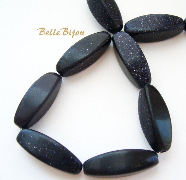 Blue goldstone tubulete fatetate 20x7 mm