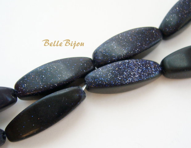 Blue goldstone tubulete fatetate 20x7 mm