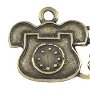 Charm telefon cu fir, bronz antichizat
