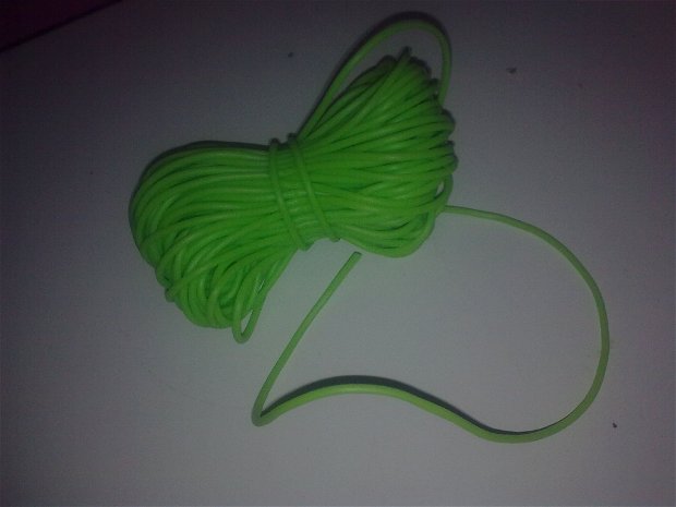 Snur Cauciuc verde Neon, 2mm