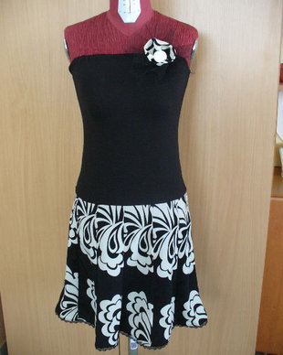 rochie alb negru