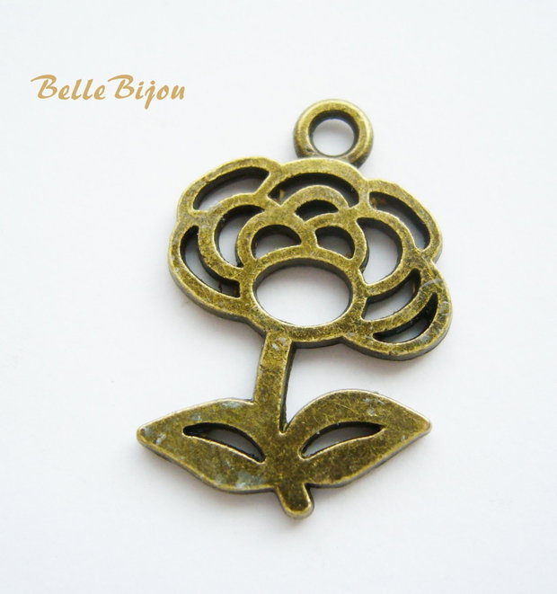 Floricica finisaj bronz 26x18x2 mm