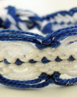 Bratara prieteniei - Friendship Bracelet - Albastru si alb