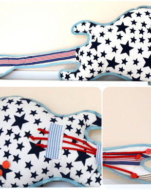 Perna in forma de chitara, guitar pillow, perna chitara