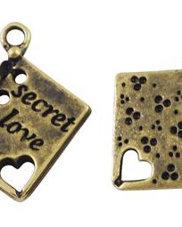Charm Secret Love, bronz antichizat