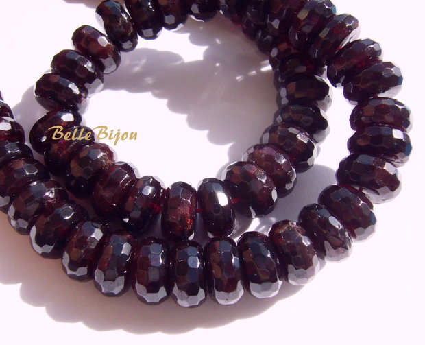 Rondele granat fatetate 10.5x5-5.5 mm