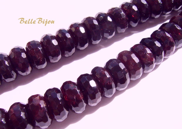 Rondele granat fatetate 10.5x5-5.5 mm