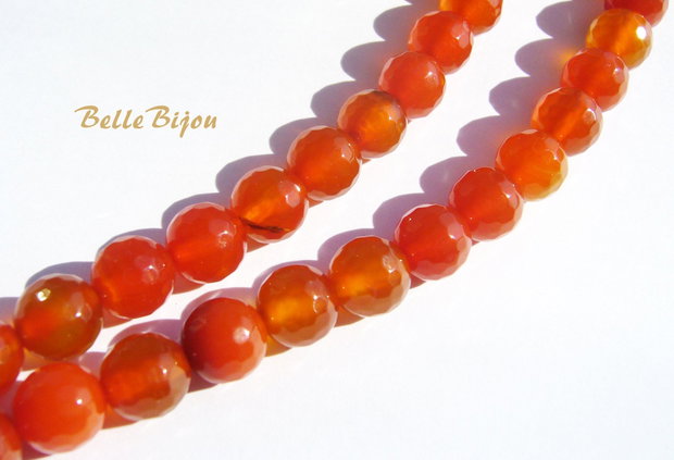 Agate fatetate culoarea carneolului 8 mm