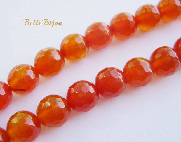 Agate fatetate culoarea carneolului 8 mm