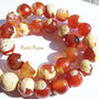 Agate fatetate culoarea carneolului cu pete galbui 10-10.5 mm