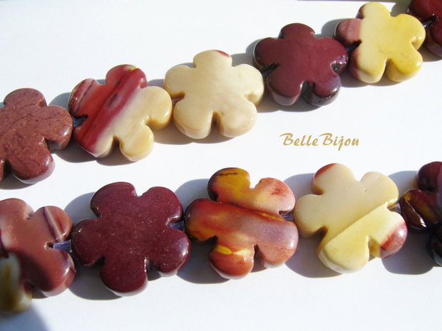 Floricele jasp mookaite de diametru 20 mm si grosime aprox 6 mm