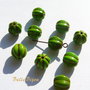Dovlecei din howlit vopsit VERDE 10X9.5 mm