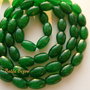 Agate verde inchis bob de orez 6-7x4.3 mm