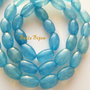 Agate bleu bob de orez 6-7x4.5 mm