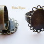 Baza inel reglabila finisaj bronz cu platou oval mic