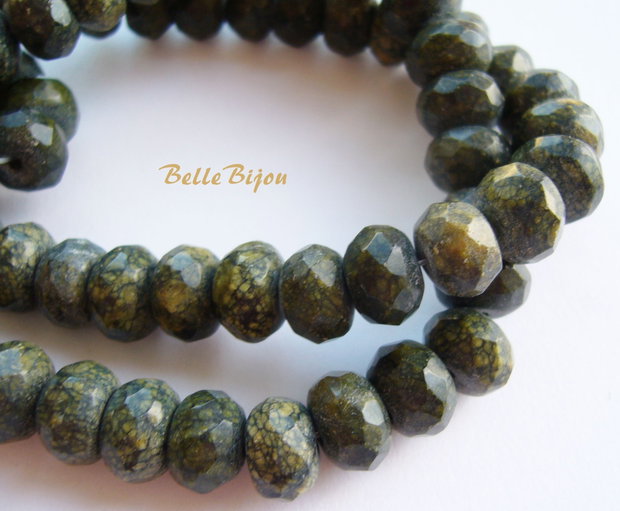 Serpentin rusesc rondele fatetate aprox 10x6-6.5 mm