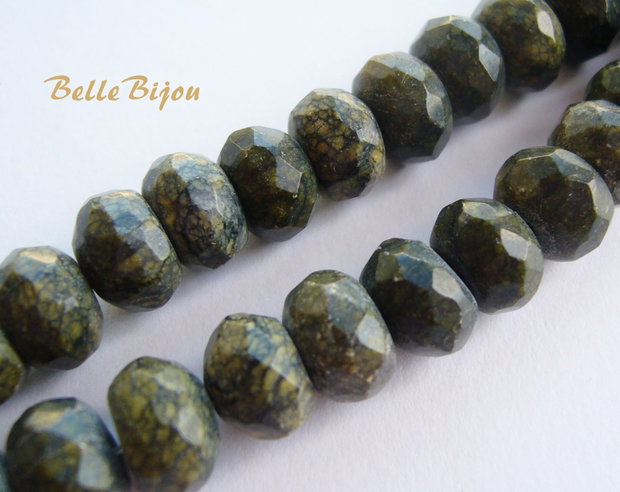 Serpentin rusesc rondele fatetate aprox 10x6-6.5 mm