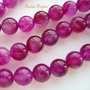 Agate vopsite fucsia aprox 10.5 mm