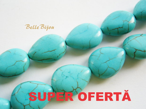 SUPER OFERTĂ..... Brioleta turcoaz reconstituit 19.5x14.5x7 mm