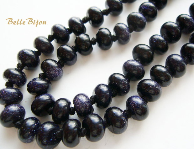 Blue goldstone rondele aprox 8x5 mm