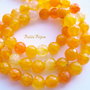 Agate fatetate galbene-portocalii 6 mm