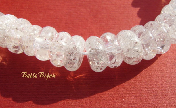 Cristal de gheata crackle rondele aprox 10x4-5 mm