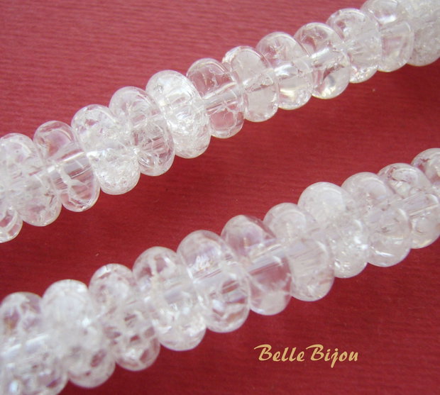 Cristal de gheata crackle rondele aprox 10x4-5 mm